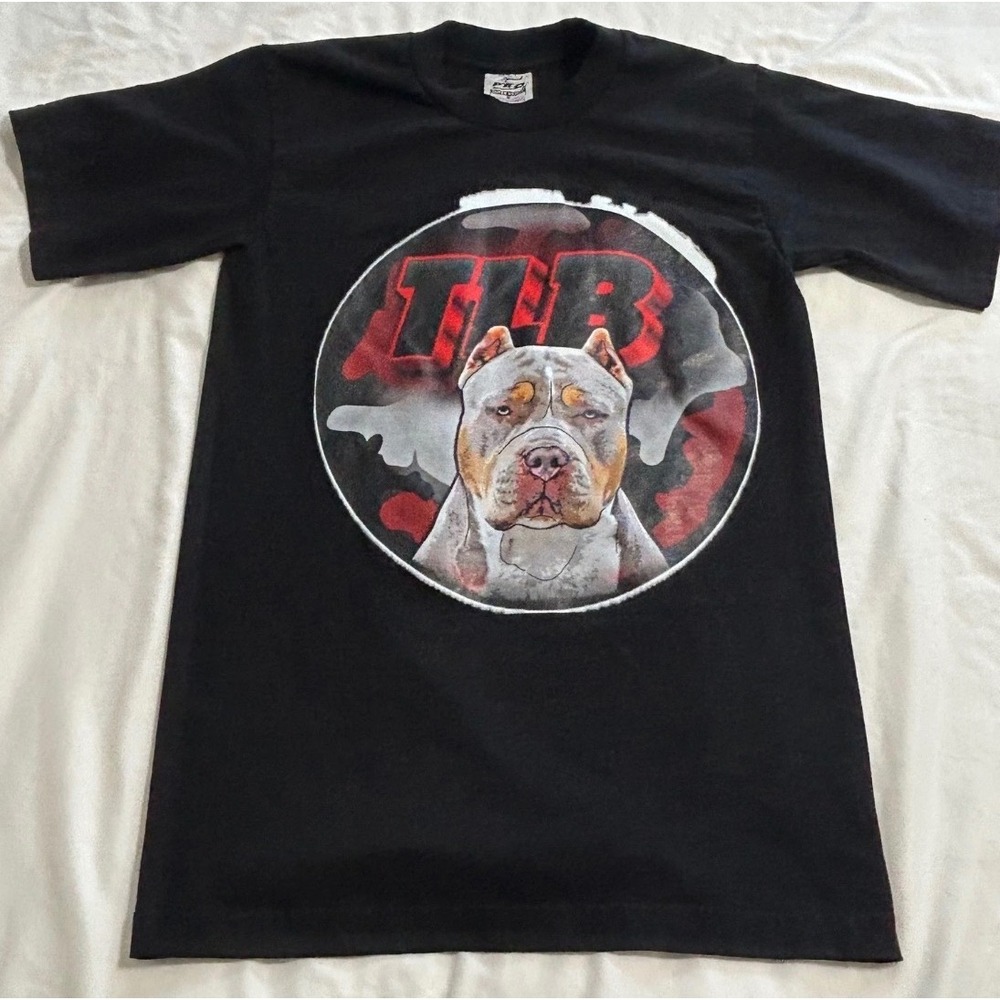 Pro 5 Super Heavy Mens Small Black Pitbull TLB Graphic T-Shirt Cotton Streetwear